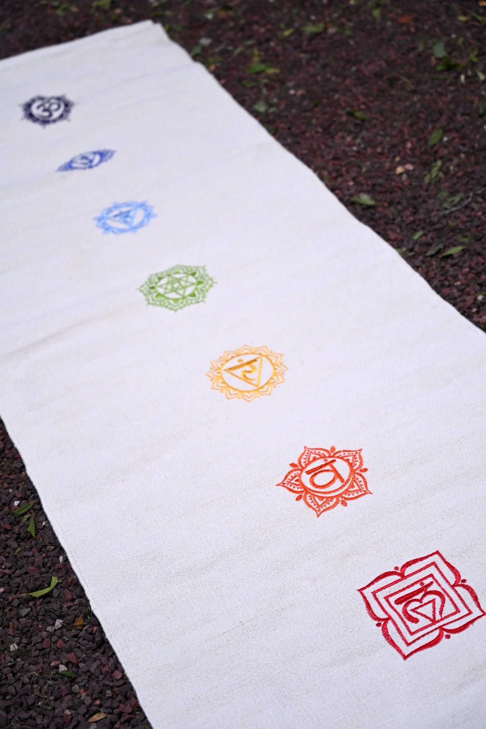 Madhurya Organic Cotton Yoga Mat Chakras with Mantra