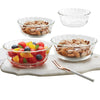 Borosil Serveware Designer Glass Bowl Set (430ml x 4)