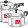 Prestige Popular Svachh Kitchen Starter Combi Pack 5L + 3L Outer Lid Induction Bottom Pressure Cooker Aluminium