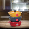 Hawkins Die Cast Mini Casserole Gift Pack 3 Pieces 0.75L each (23DGP) - Red, Grey, Yellow