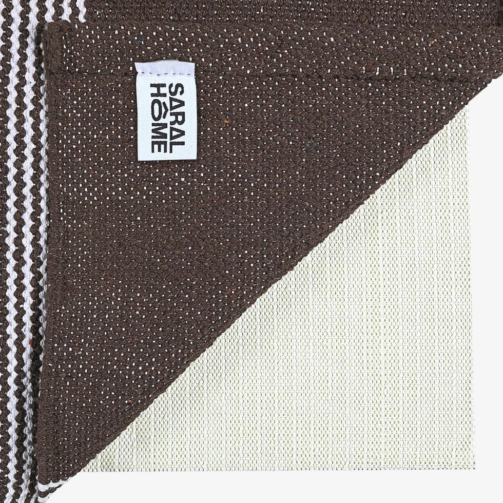 Saral Home Mid Stripe Cotton Anti Slip Yoga Mat/Runner