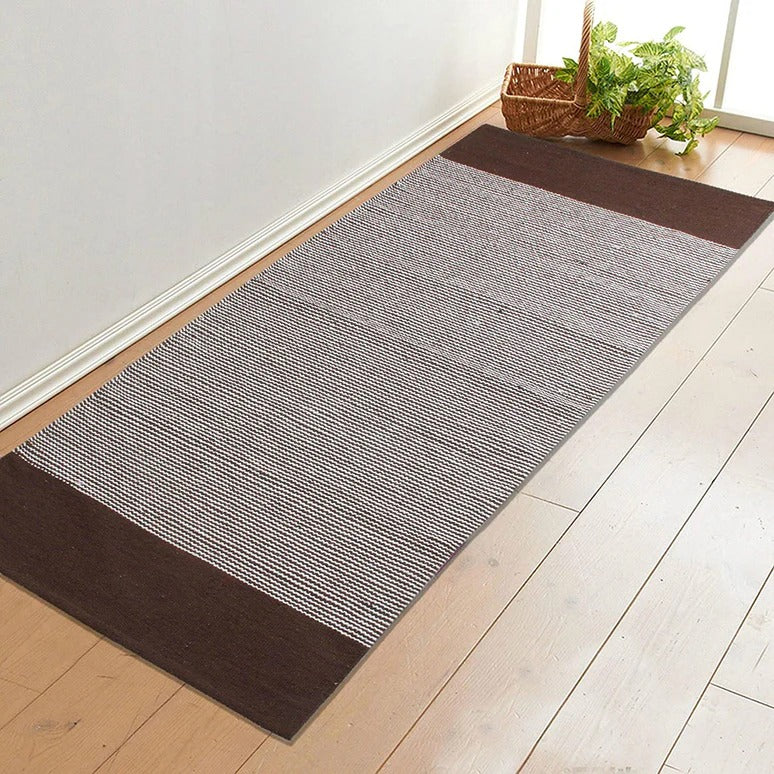 Saral Home Mid Stripe Cotton Anti Slip Yoga Mat/Runner