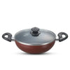 Prestige Omega Aluminium Non Stick Essentials Kadai 24cm 2.4L with Glass Lid