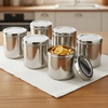 Vinod Stainless Steel Deep Dabba 500ml Set of 6 Pieces
