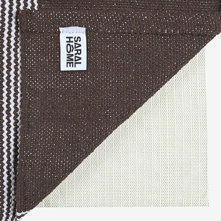 Saral Home Mid Stripe Cotton Anti Slip Yoga Mat/Runner