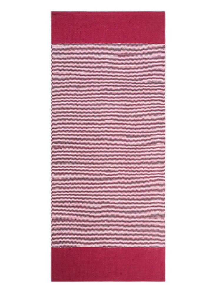 Saral Home Mid Stripe Cotton Anti Slip Yoga Mat/Runner