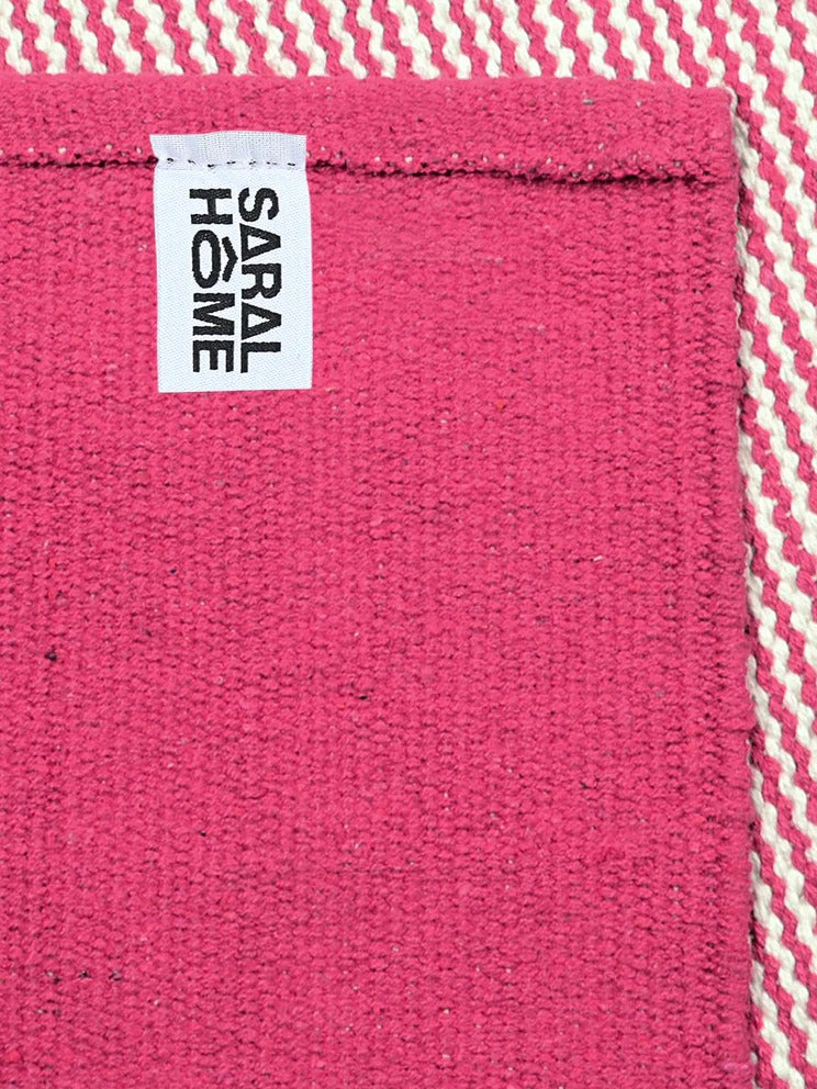Saral Home Mid Stripe Cotton Anti Slip Yoga Mat/Runner