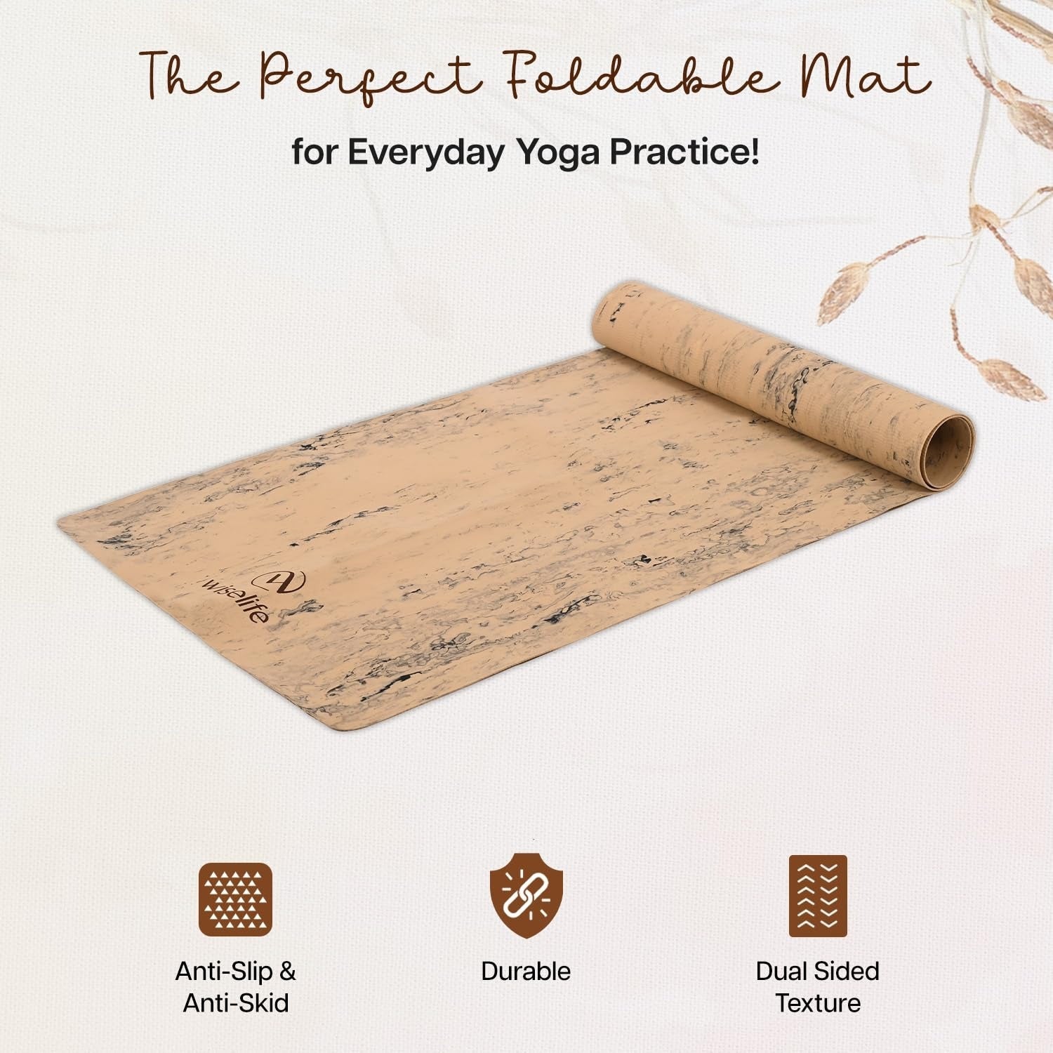 Wiselife Cork Foldable Yoga Mat