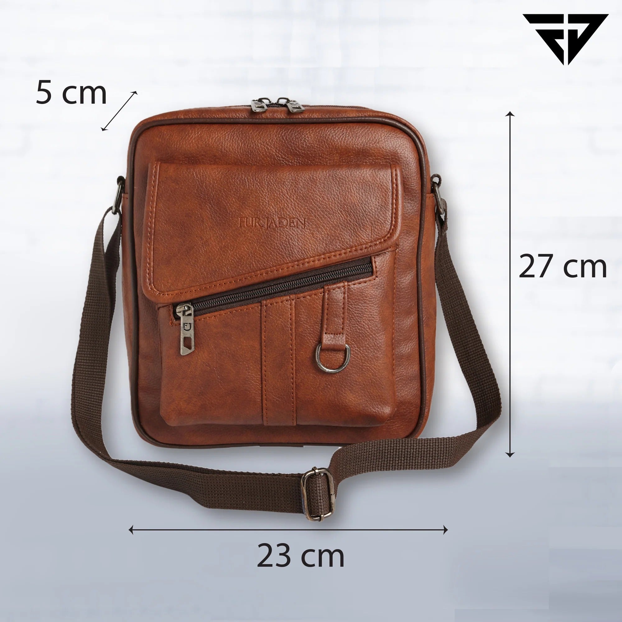 FUR JADEN Sling Cross Body Travel Office Business Messenger one Side Shoulder Bag Unisex