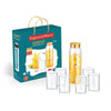 Signoraware Nuevo 1 Borosilicate Glass Bottle with 6 Glasses Set