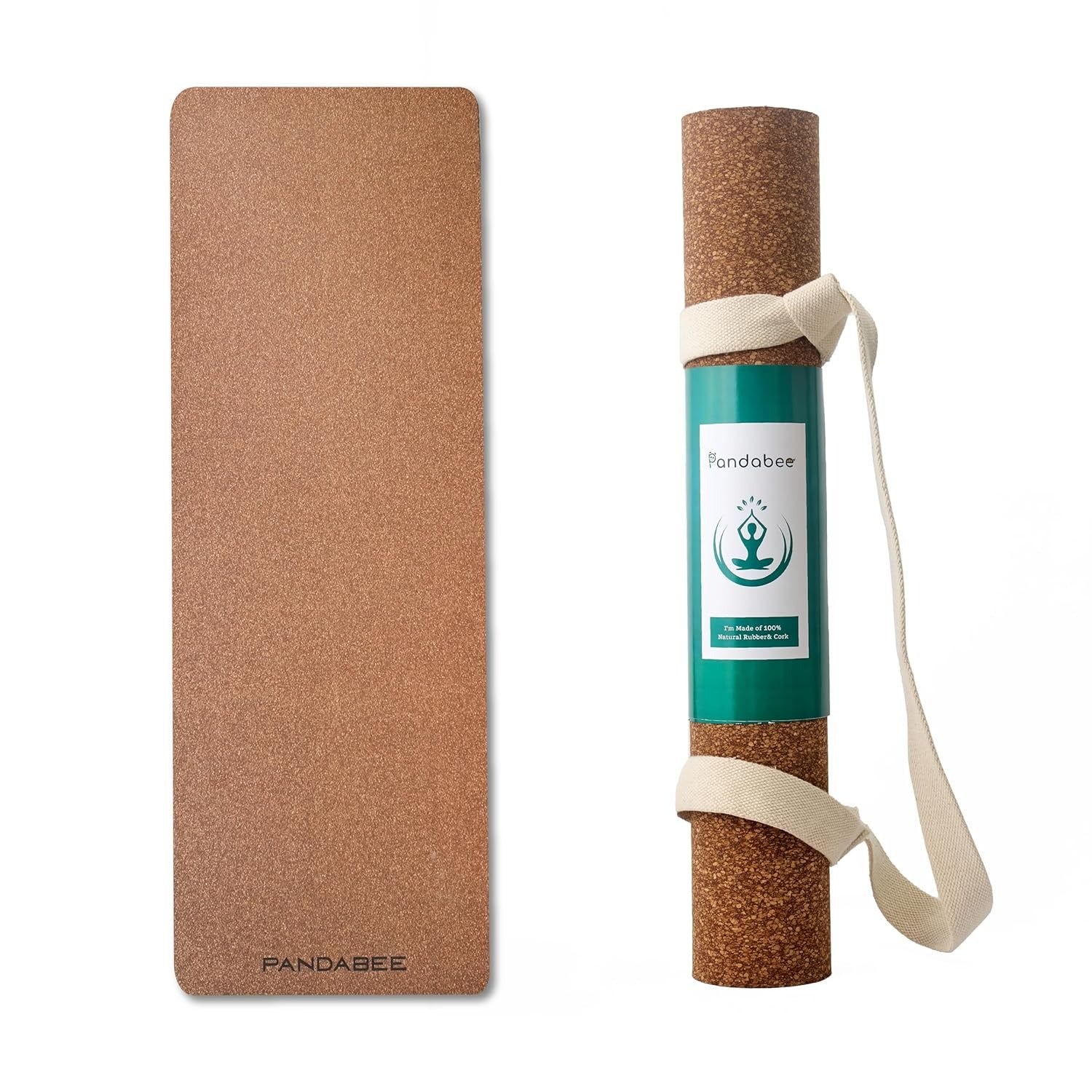 Pandabee Cork Yoga Mat with Carrying Strap