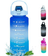 House of Quirk Plastic 2 Litre 3D Sticker Water Bottle - Dark Blue/Whte/Light Blue