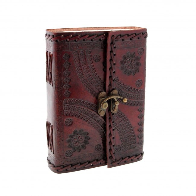 Craftshades – Vintage Dark Brown Shaded Flower Embossed Unique Design 7″5 Handcrafted Leather Journal/Diary 200 page | 100% Genuine Leather