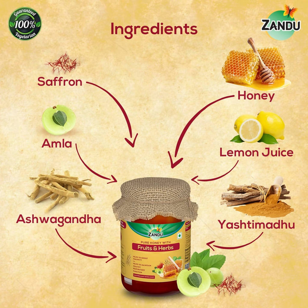 Zandu Pure Honey with Fruits & Herbs