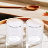 UMAI Double Wall Borosilicate Glass Coffee Mugs Set of 2 (200ml) | Curvy | Transparent