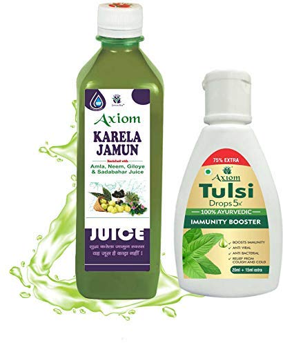 Axiom Karela Jamun Juice - 500 ml & Panch Tulsi - 20+15 ml