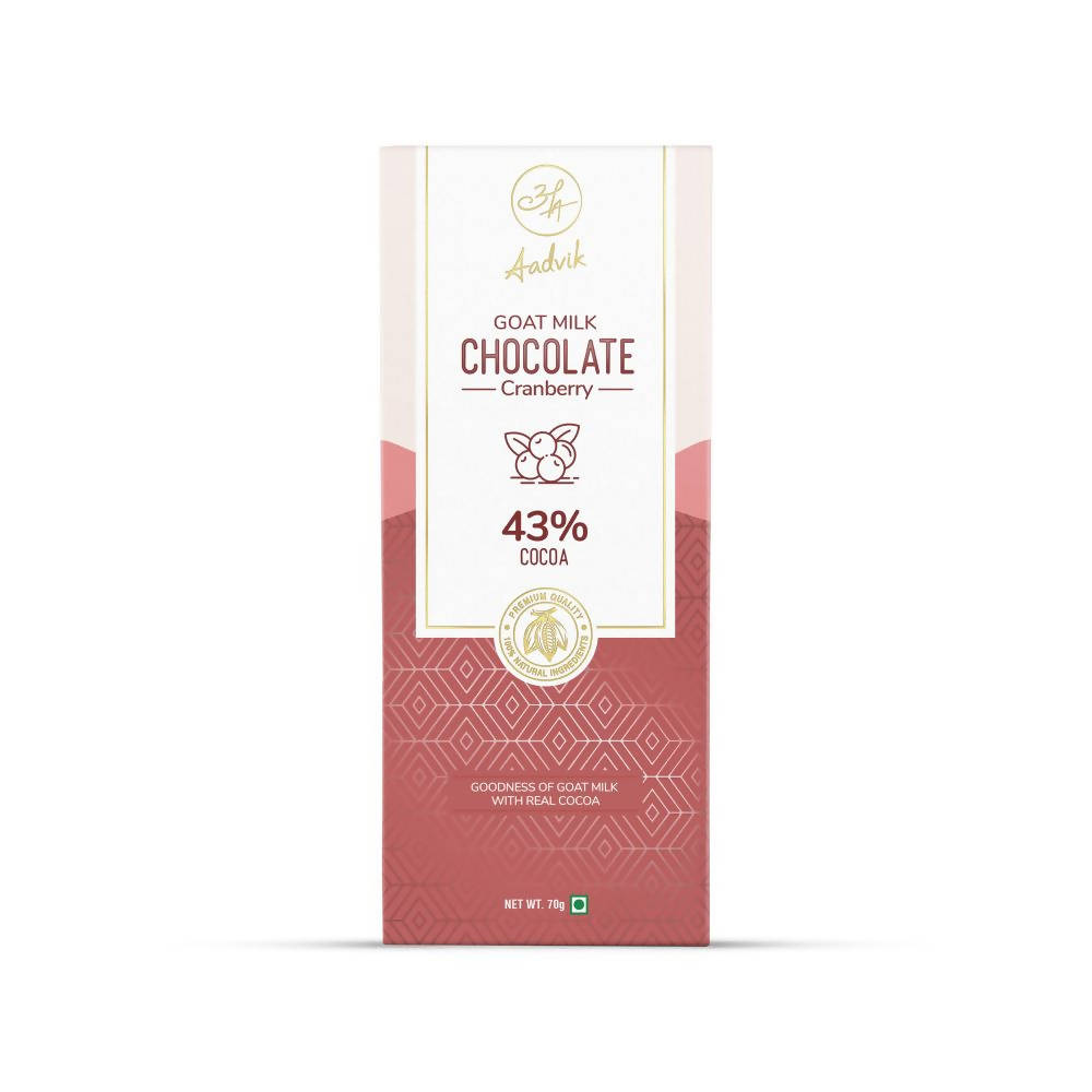 Aadvik Goat Milk Chocolate Cranberry - 70 gms