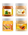 Luster Cosmetics Papaya Facial Kit | Massage Cream & Massage Gel & Facial Scrub & Face Pack – 4x500ml