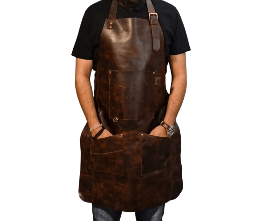CraftShades Leather apron for men Personalized apron blacksmith apron black leather woodworking apron with pockets strap apron Valentines gift for him