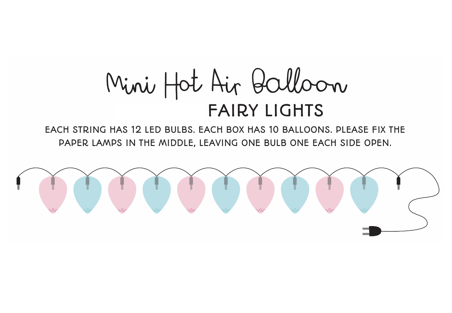 Floral Paper Mini Hot Air Balloon Fairy Lights