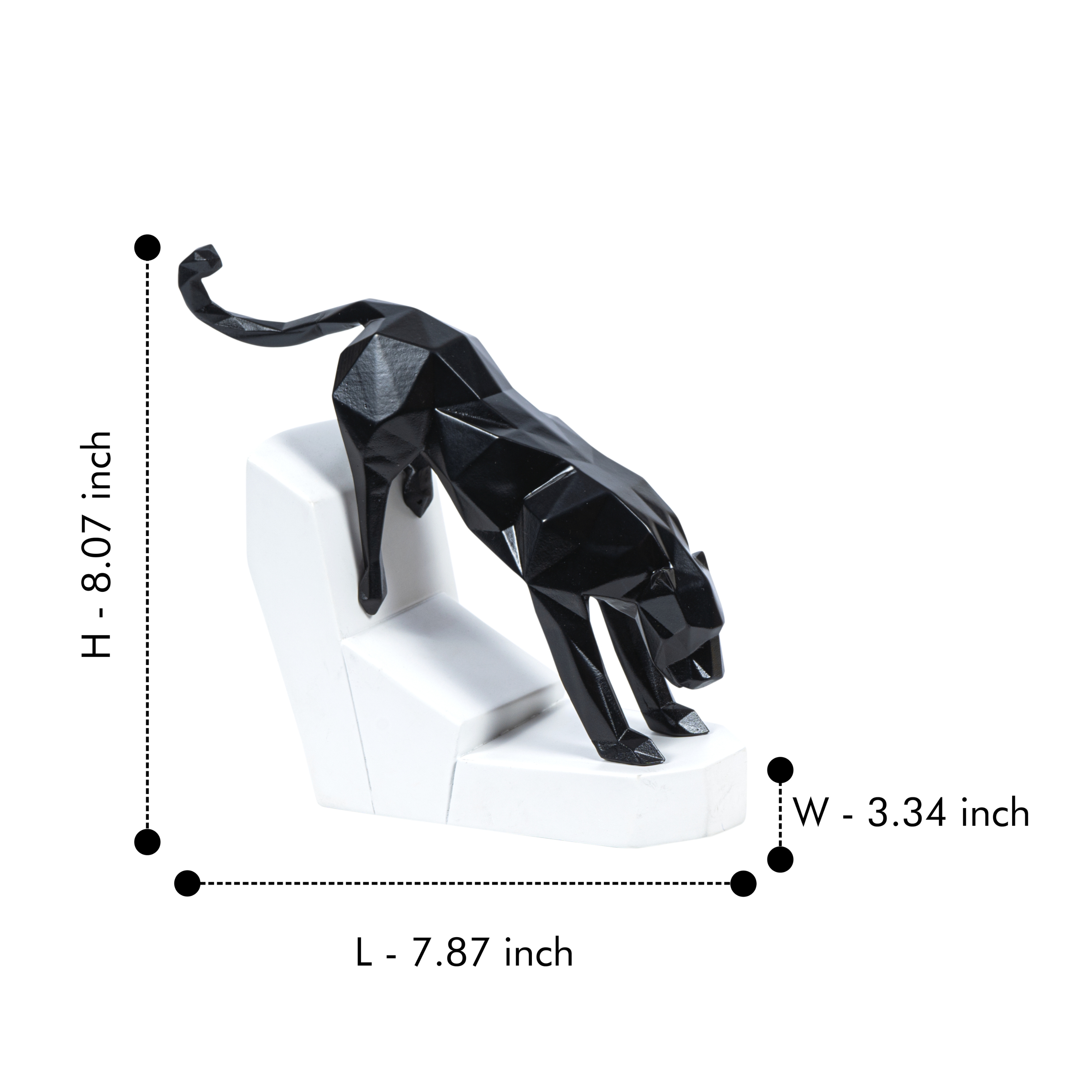 Artarium Modern Geometric Leaping Jaguar Figurine Idol