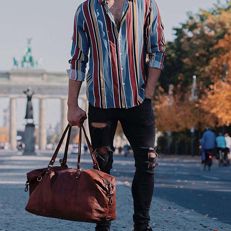 CraftShades 20 Inch brown duffle leather bag