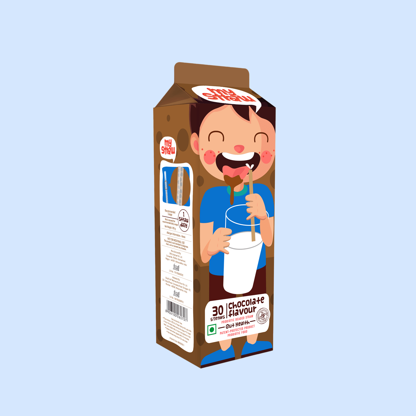 Body first My Straw Probiotic Flavoured Straws with Bacillus Coagulans for Gut Health - 30 Straws