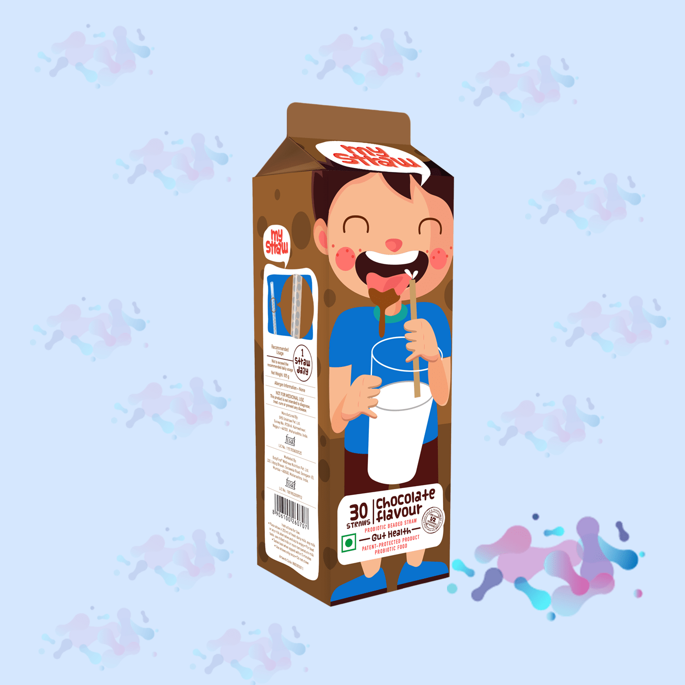 Body first My Straw Probiotic Flavoured Straws with Bacillus Coagulans for Gut Health - 30 Straws