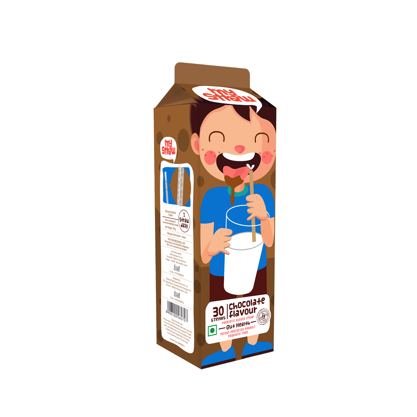 Body first My Straw Probiotic Flavoured Straws with Bacillus Coagulans for Gut Health - 30 Straws