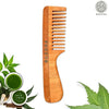 Buddha Natural Handle Neem Kacchi Wooden Comb - Helps Scalp Healthy & Free From Infections, Natural and eco-friendly