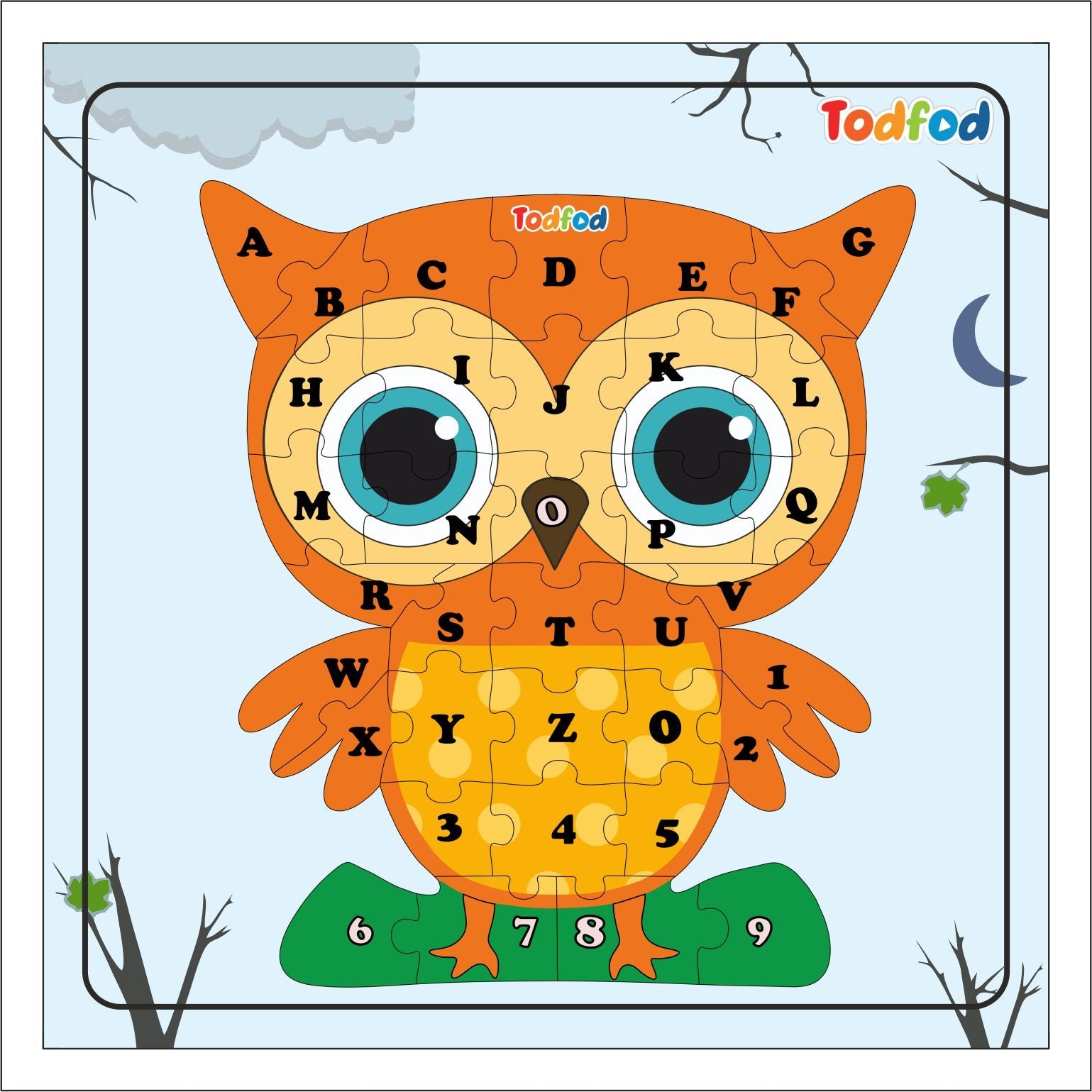 Wooden Jigsaw Puzzle – Owl Shaped English Alphabets
