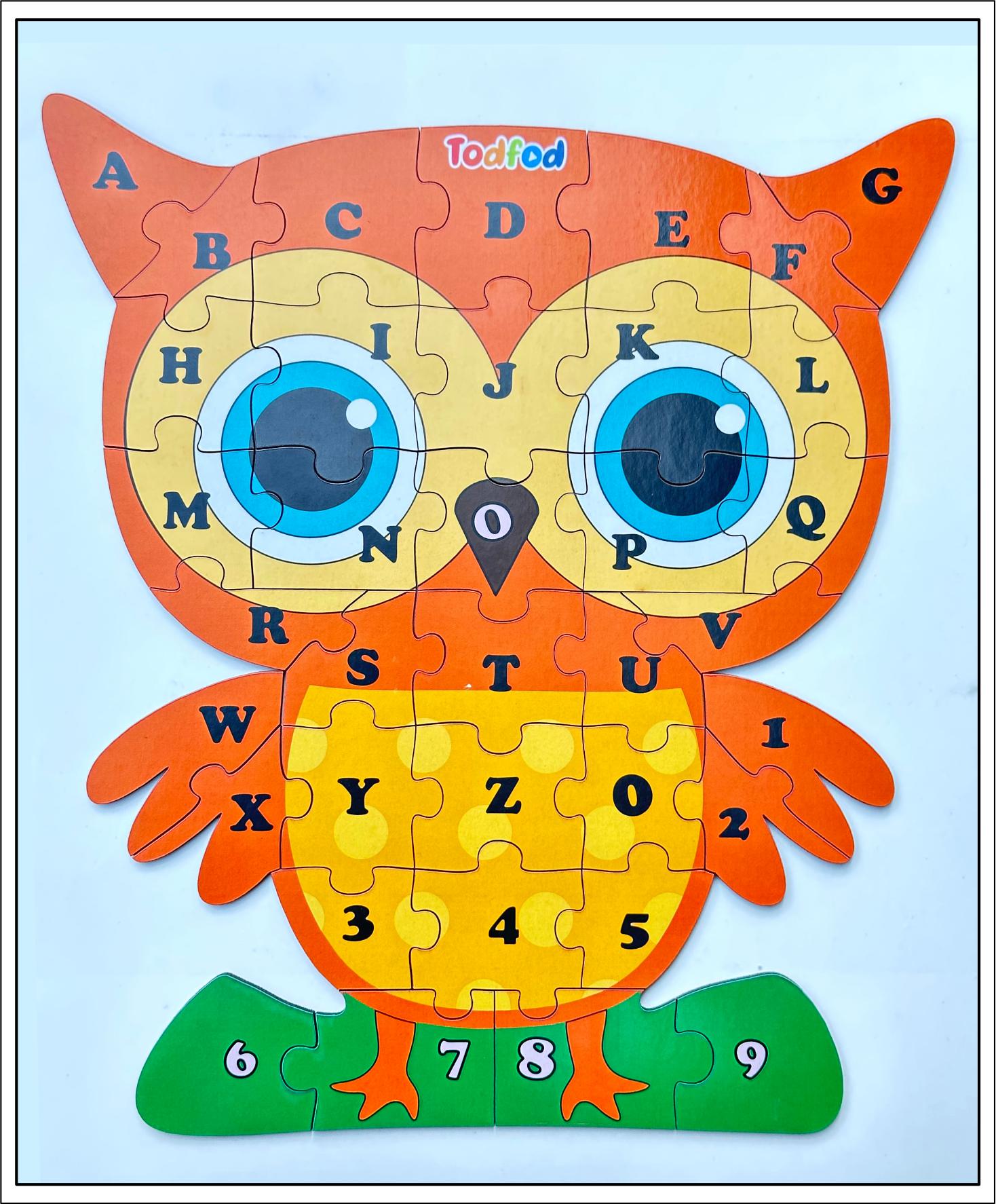 Wooden Jigsaw Puzzle – Owl Shaped English Alphabets