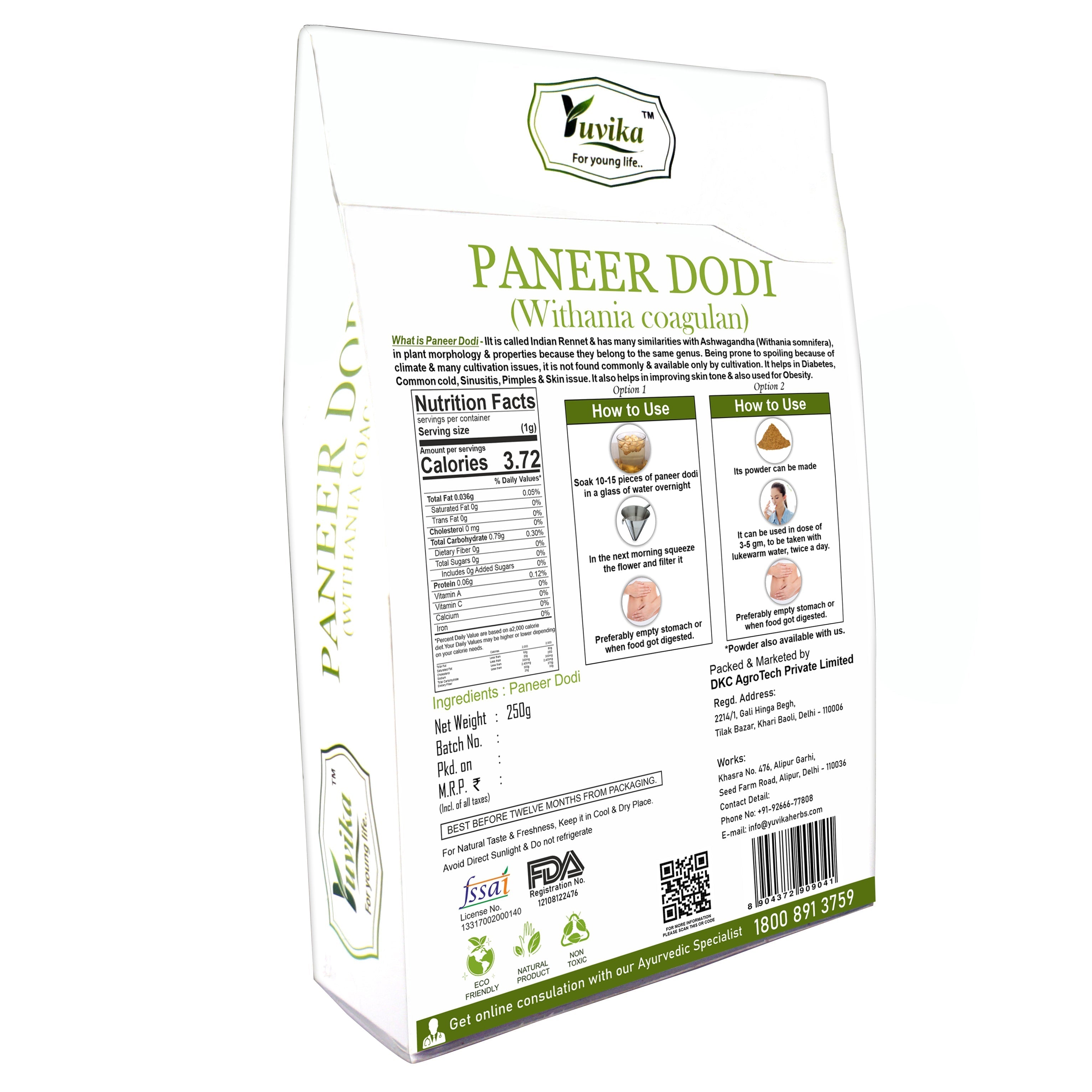 Yuvika Paneer Dodi - Paneer Ke Phool - Withania Coagulan
