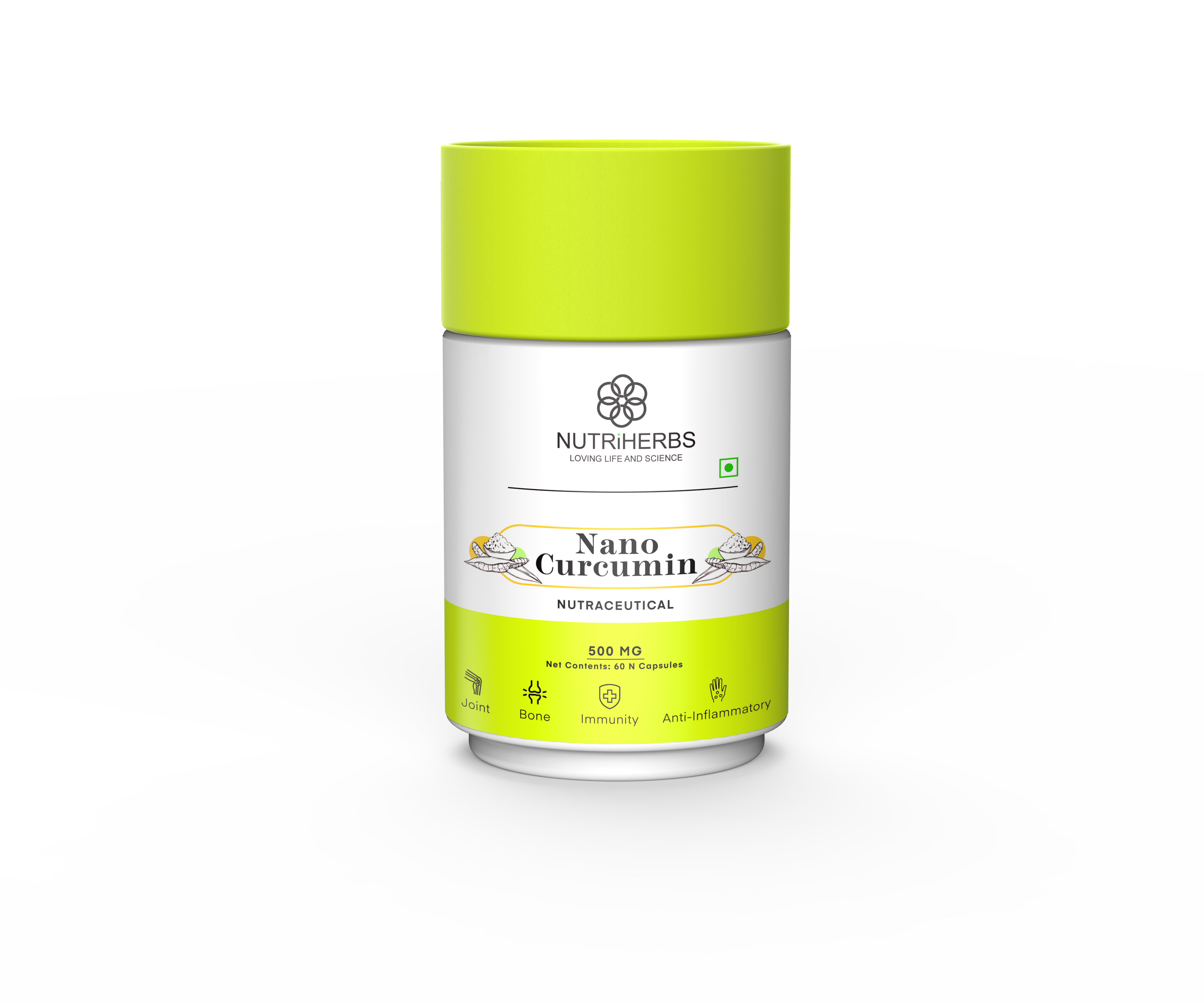 Nutriherbs Nano Curcumin with Pure Extract of  Turmeric - 60 tabs