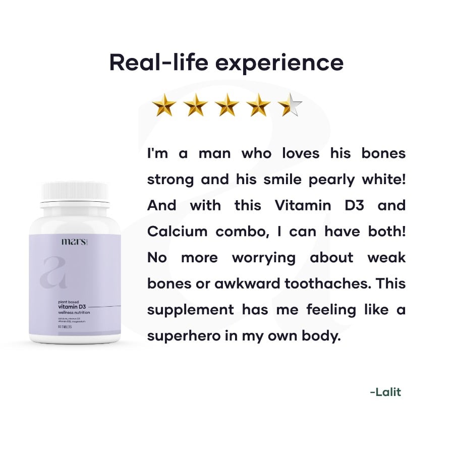 Mars by GHC Vitamin D3 400 IU + Calcium 1000mg - 60 tabs