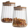 UMAI Borosilicate Glass Jar with Bamboo Lid | Set of 2 | 620ml | Airtight | Transparent