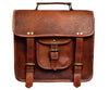 Craftshades – 13 Inch Single Pocket Double Strip Handcrafted Satchel Goat Leather Bag