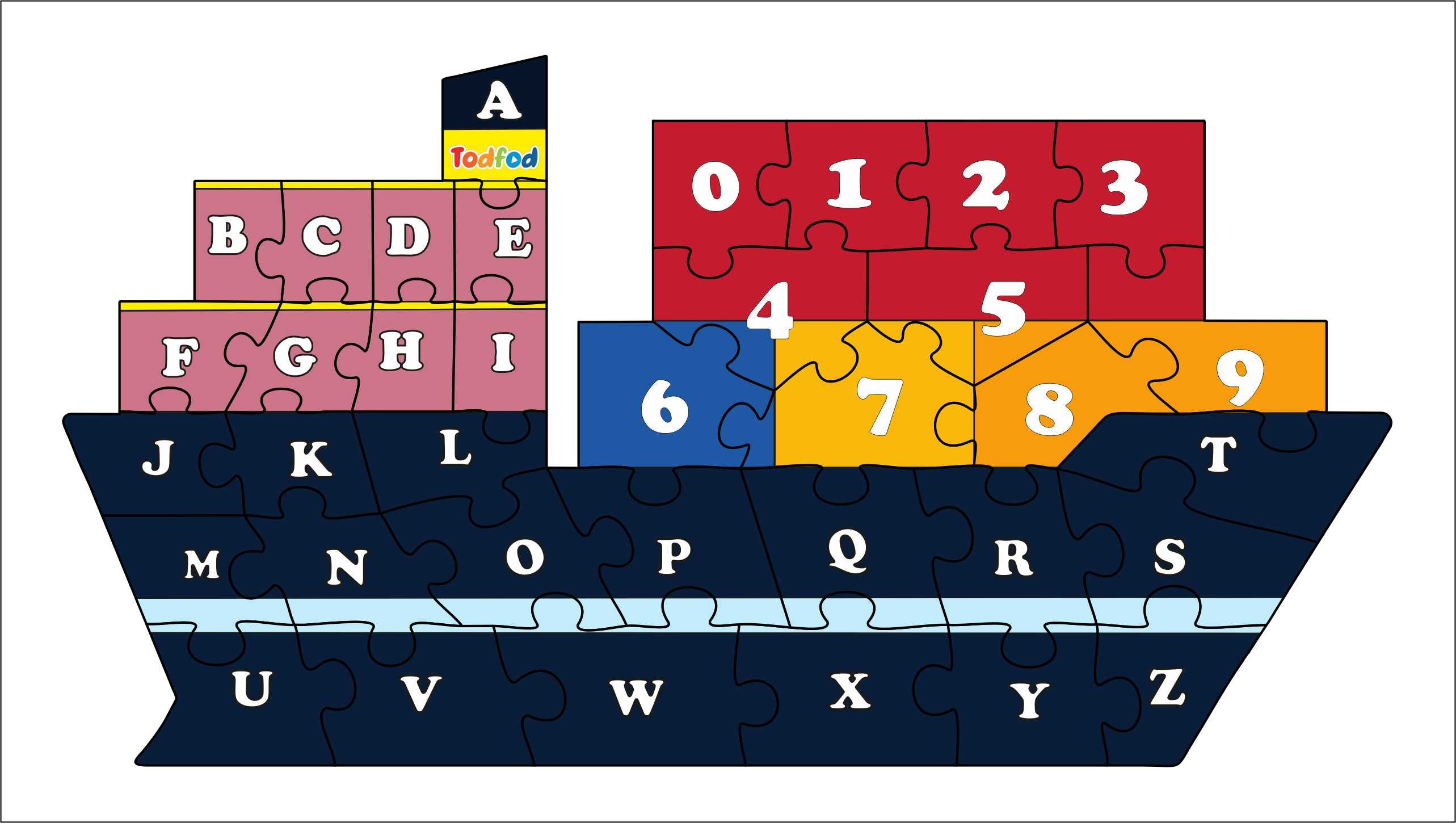 Wooden Jigsaw Puzzle – Ship Shaped English Alphabets