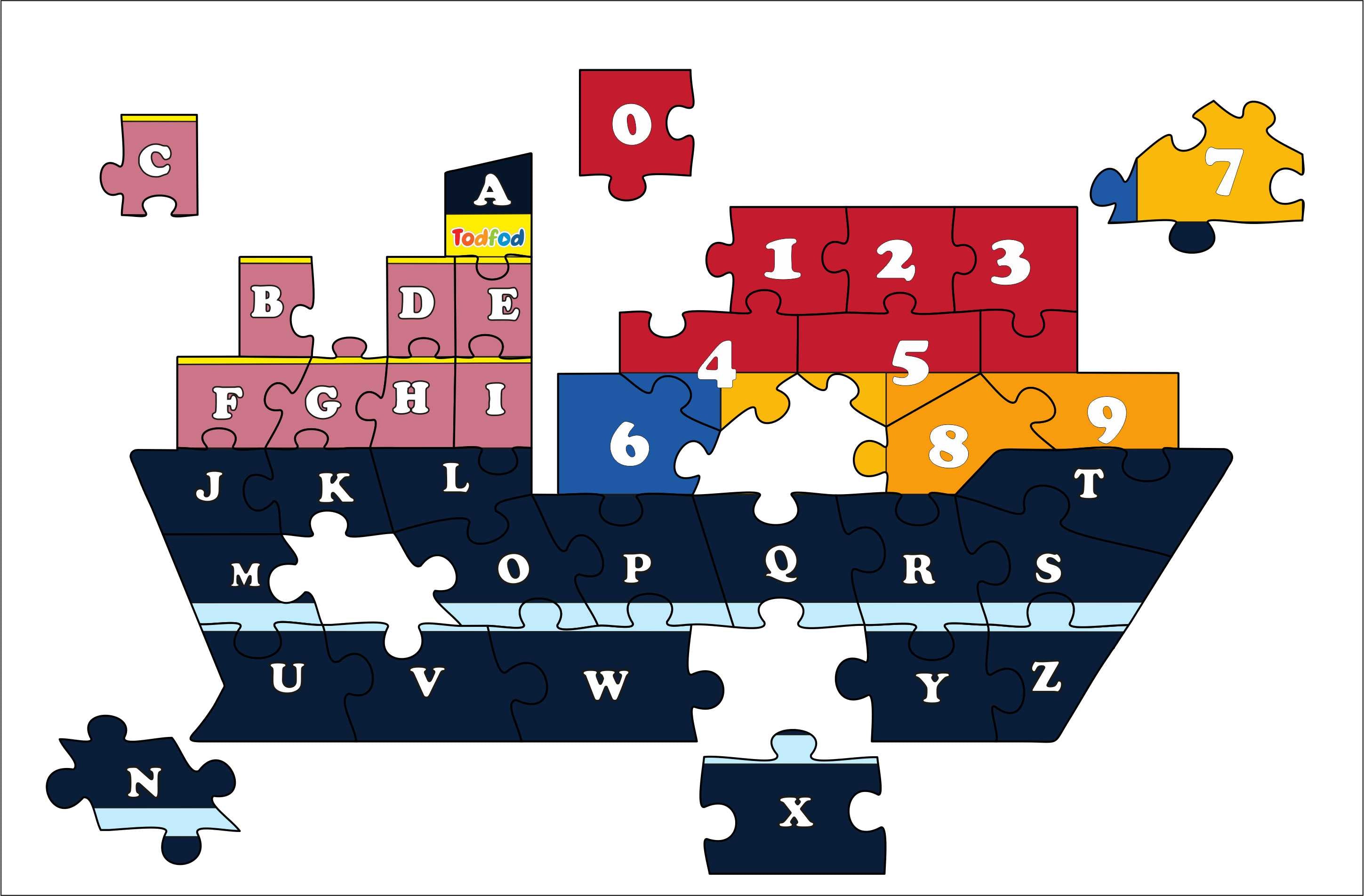 Wooden Jigsaw Puzzle – Ship Shaped English Alphabets
