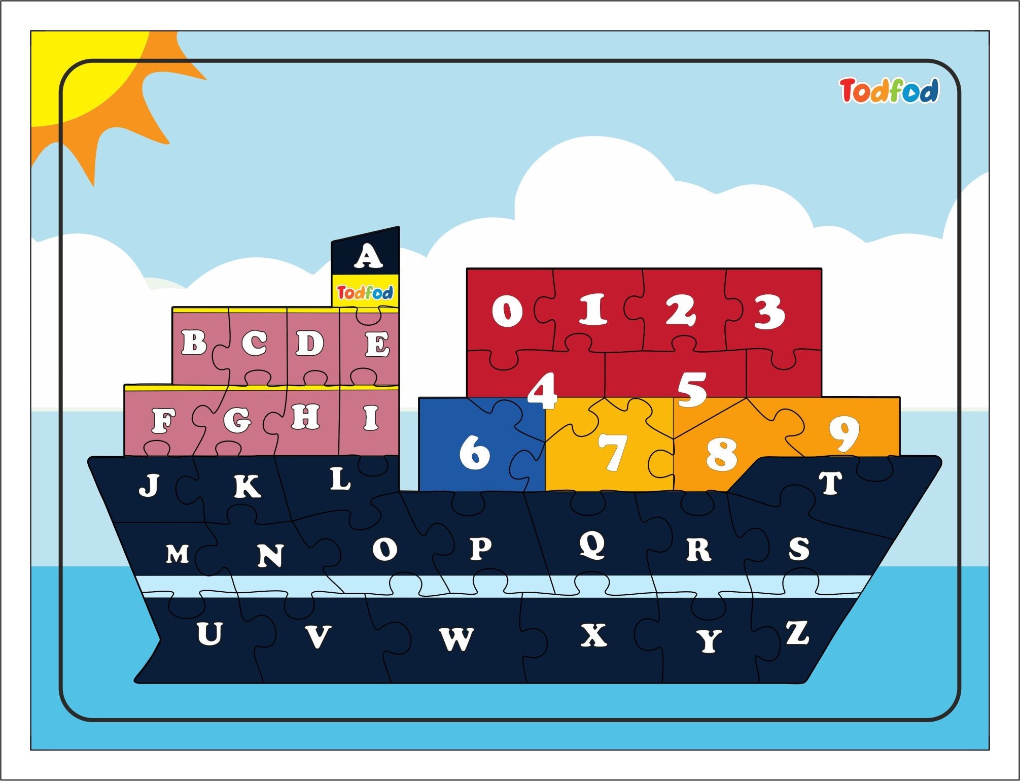 Wooden Jigsaw Puzzle – Ship Shaped English Alphabets