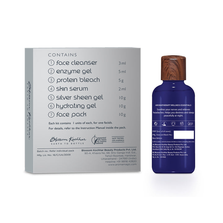 Blossom Kochhar Aroma Magic Silver Facial Kit + Help Me I Have A Headache Curative Oil - 65 ml