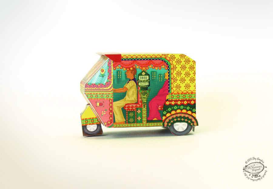Sky Goodies Bombay Auto Rickshaw Box: Pink design - DIY Paper Craft Ki ...