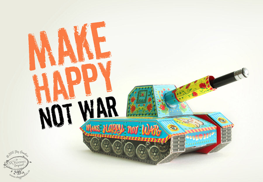 Colourful Army Paper Tank Pen Holder & Boxes - DIY Paper Craft Kit