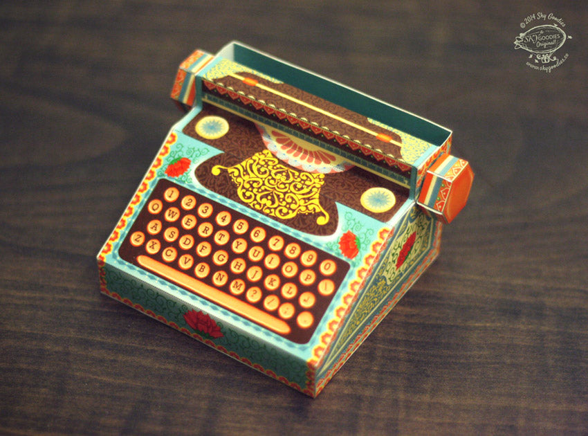 Colourful Typewriter Desk Calendar 2025 & 2026 DIY Paper Craft Kit