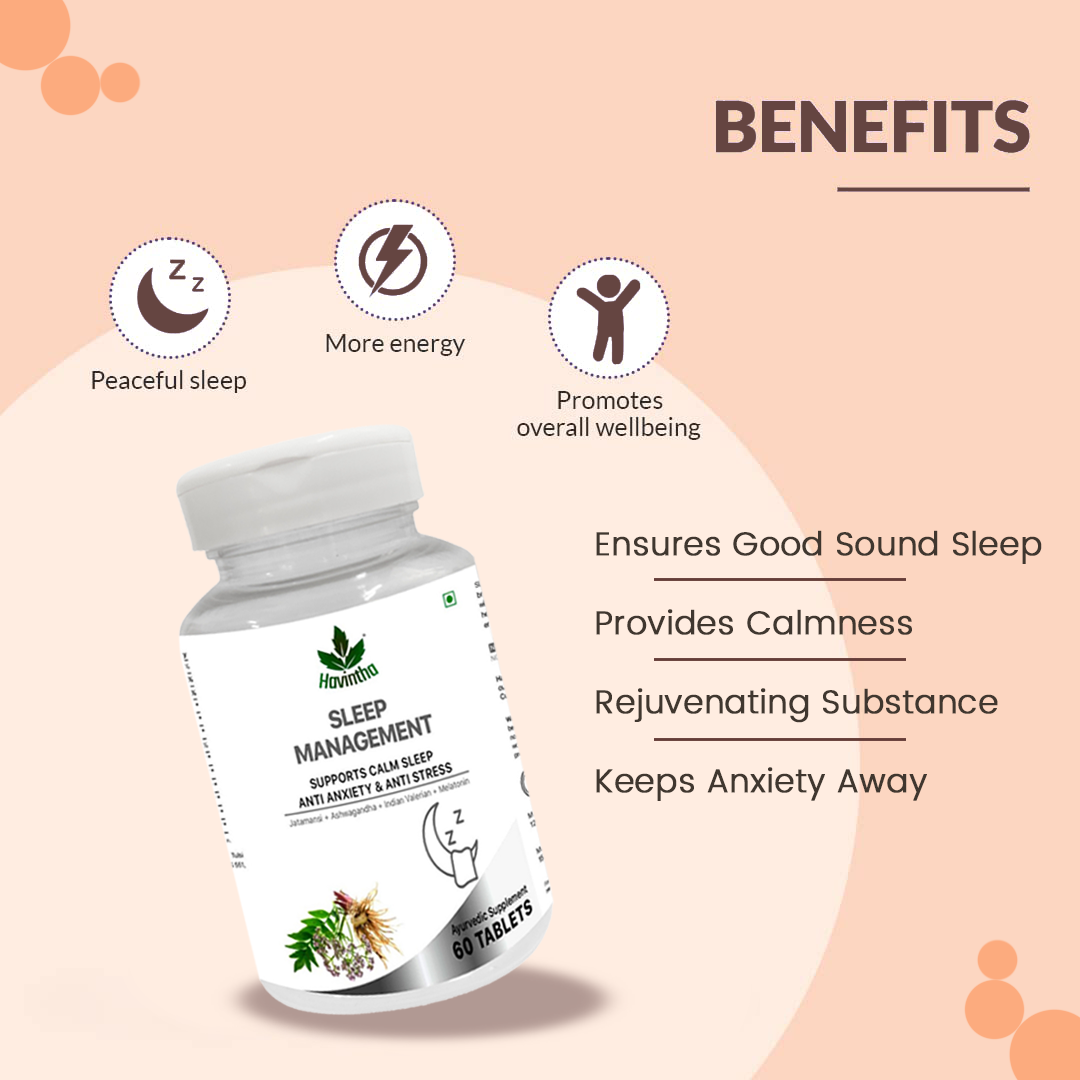 Havintha Natural Sleep Management Tablets (Advanced Melatonin) - 60 Tabs