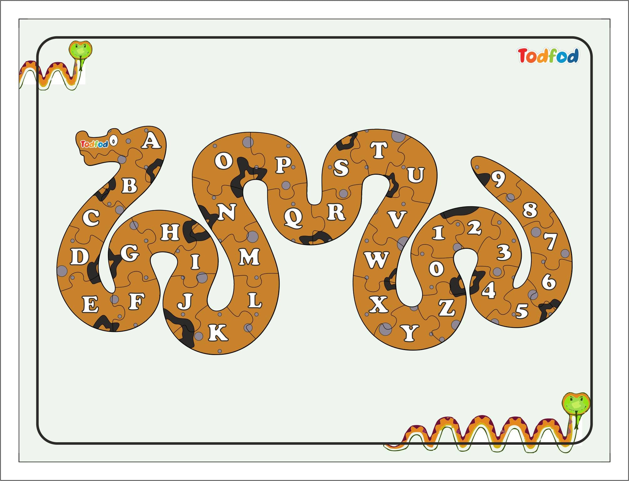 Wooden Jigsaw Puzzle – Snake Shaped English Alphabets