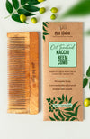 Nat Habit Fine Tooth Kacchi Neem Styling Comb Daily Styling, Large Size