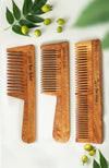 Nat Habit Kacchi Neem Comb Combo Dual + Wide + Fine