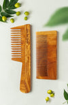 Nat Habit Kacchi Neem Comb Combo Styling (Small) + Wide Tooth