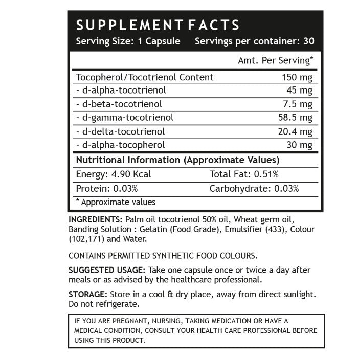 INLIFE Tocotrienol Wheat Germ Oil Supplement - 30 tabs